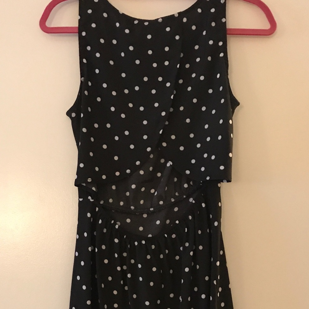 Black and white polka dot dress with back cut out